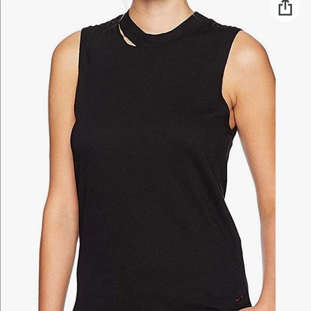 💚Philanthropy Dusty Mock Black Tank